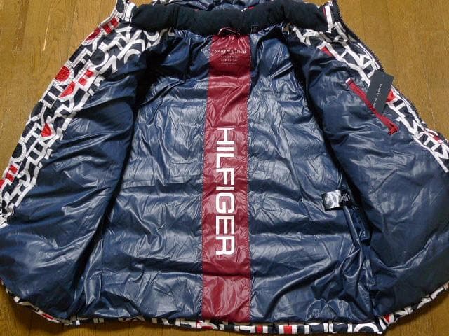 M-L日本サイズ位トミーヒルフィガーUSA限定モノグラムUS限定ダウンジャケット