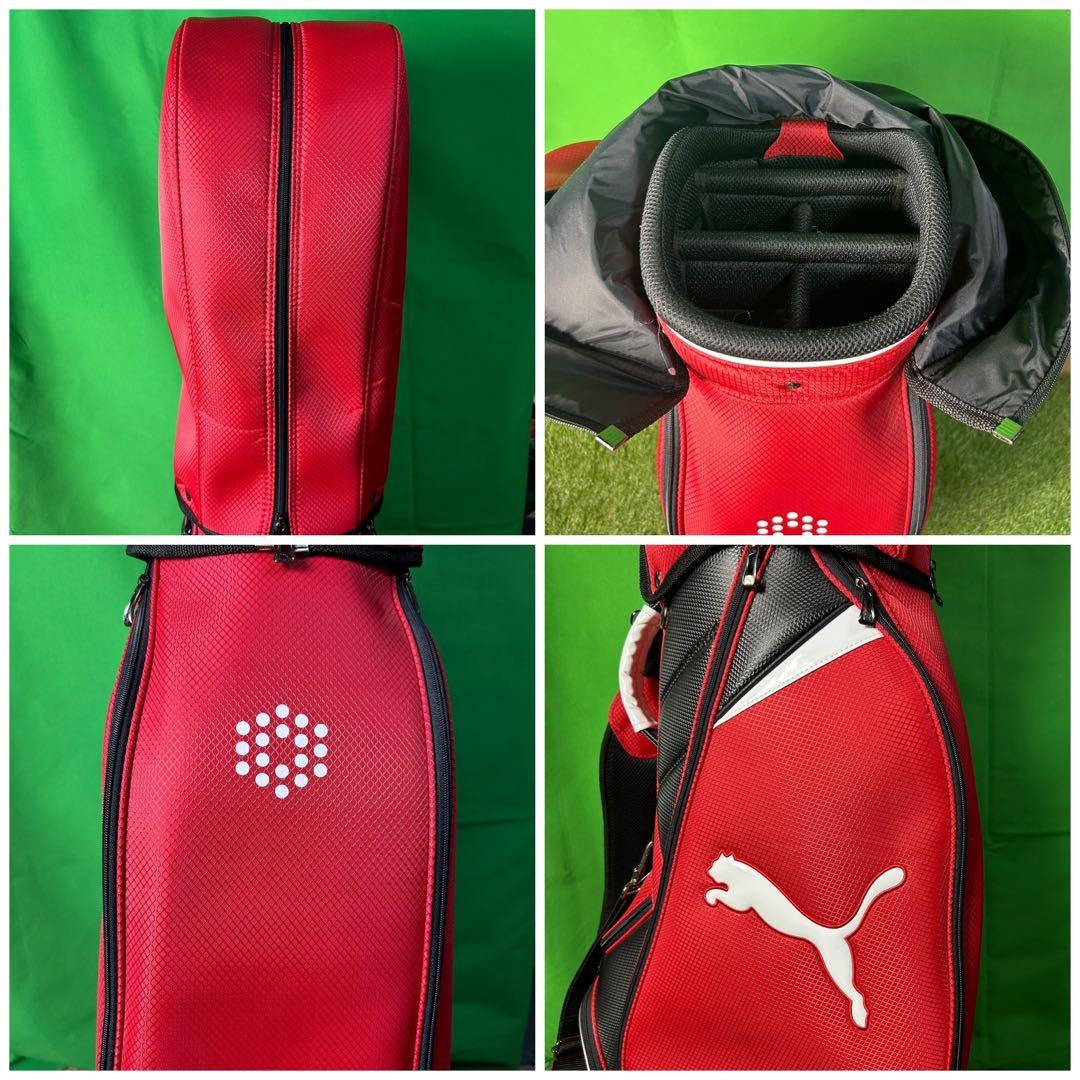 キャディバッグ puma プーマ ゴルフバッグ 赤 ゴルフバッグ 6ポケット