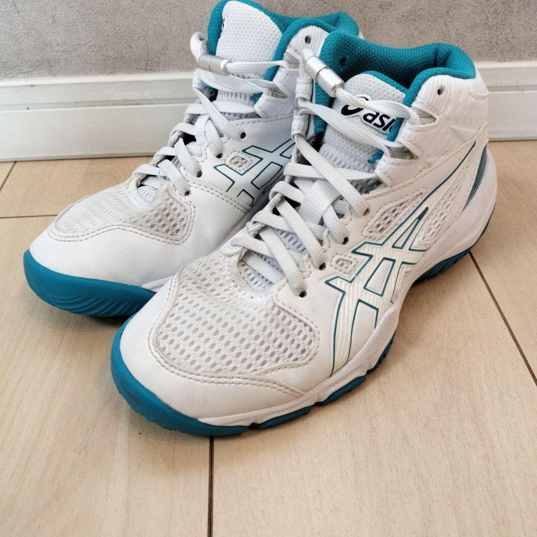 キッズASICSDUNKSHOT バスケットボールシューズ ホワイト/ターコイズ