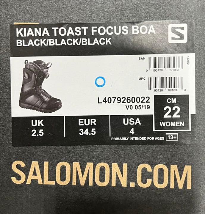スノーボード SALOMON KIANA TOAST FOCUS BOA 22.0