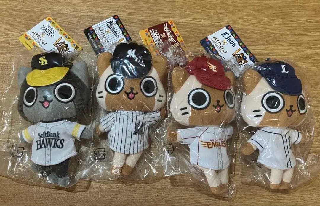 プロ野球キャラクターぬいぐるみ7体セット アイルー&メラルーモンハンコラボ