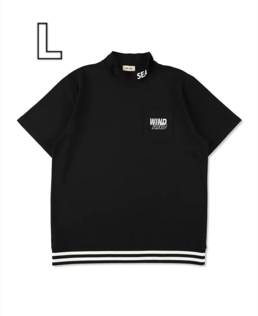 メンズウェア WINDANDSEA Mock Neck Logo Knit BLACK L