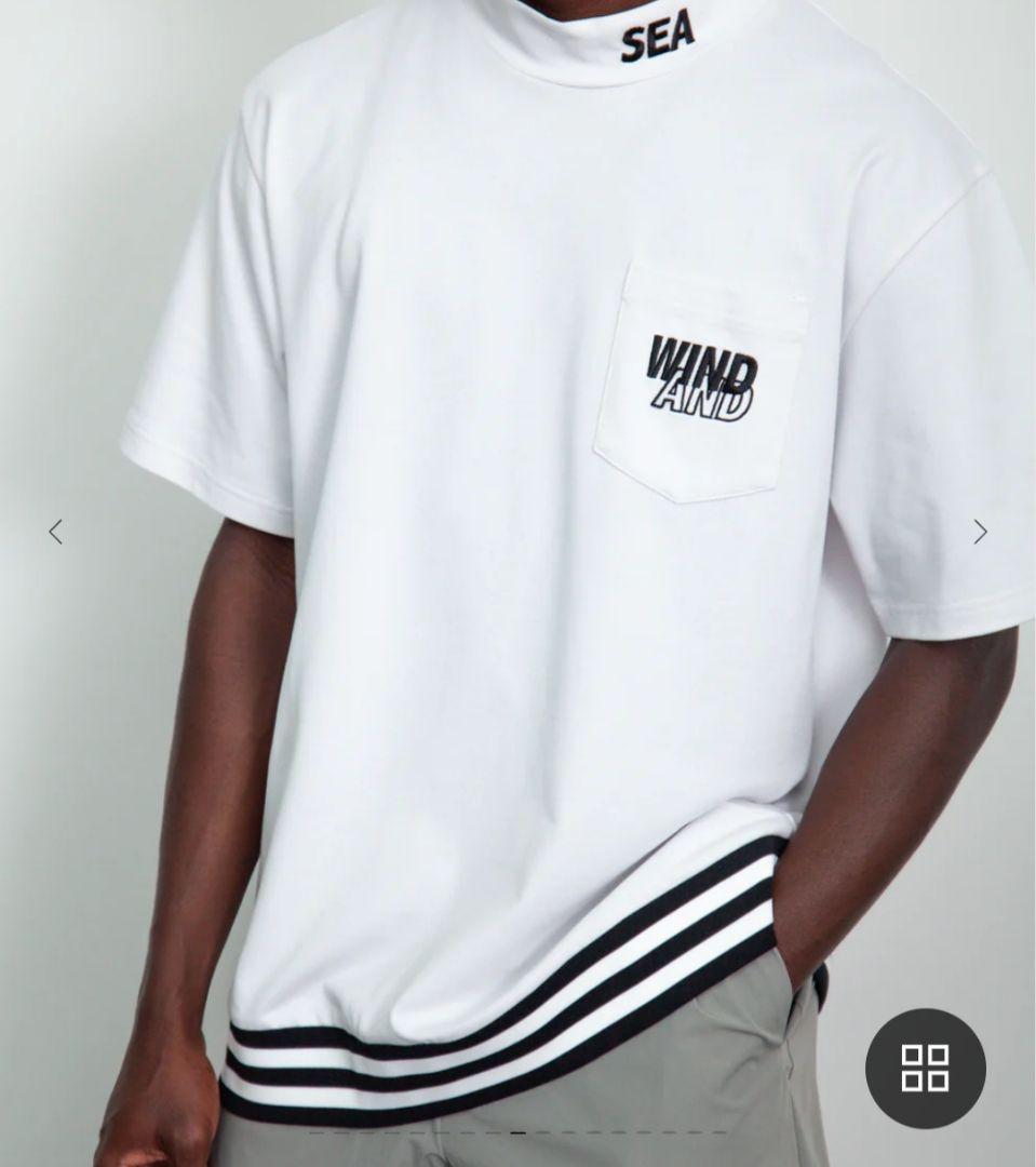 メンズウェア WINDANDSEA Mock Neck Logo Knit BLACK L