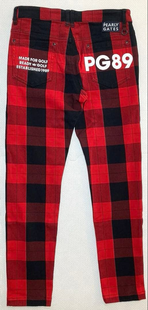 パーリーゲイツ パワフルコットンストレッチ 5Pパンツ（RED&BLK／4）