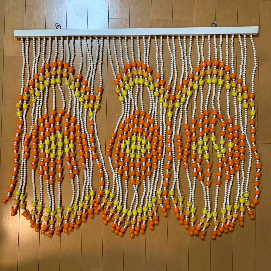お花ビーズのれん チューリップ 中古 昭和レトロ レトロポップ