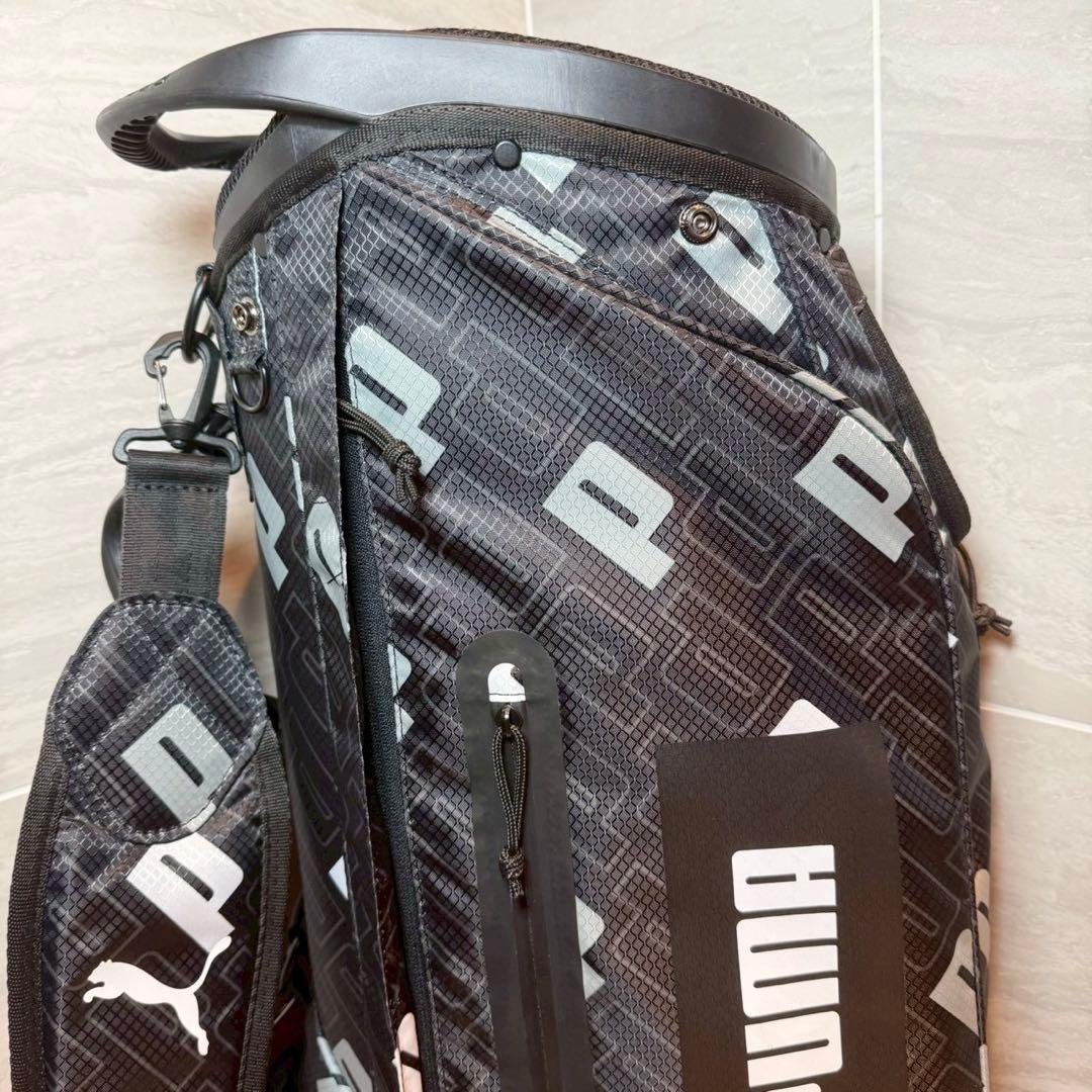 【美品】PUMA プーマ　ブラックロゴ　キャディバッグ