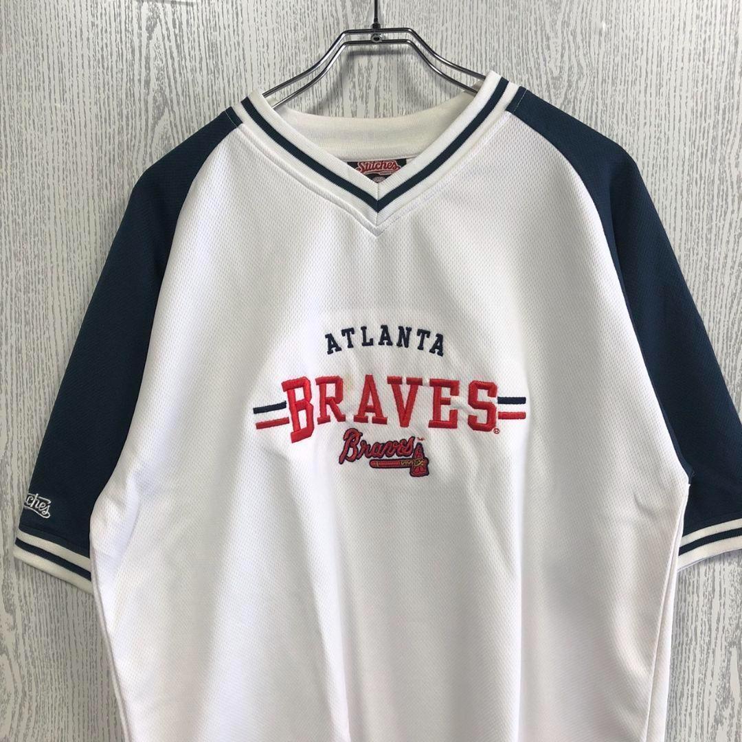 MLB☆刺繍ロゴ　ゲームシャツ　メジャー　XL 半袖　野球　古着