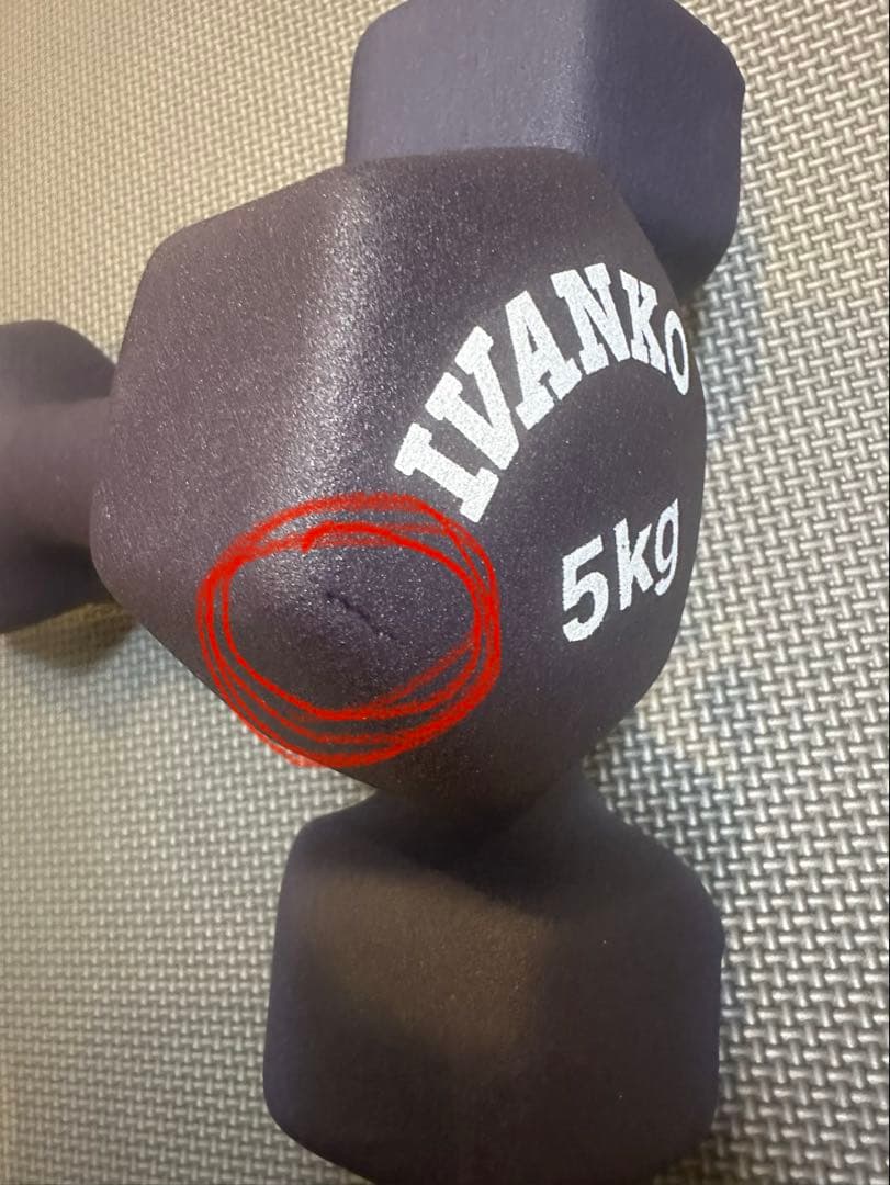 【送料込み】IVANKO ネオプレーンダンベル 鉄アレイ5kg 水洗い可