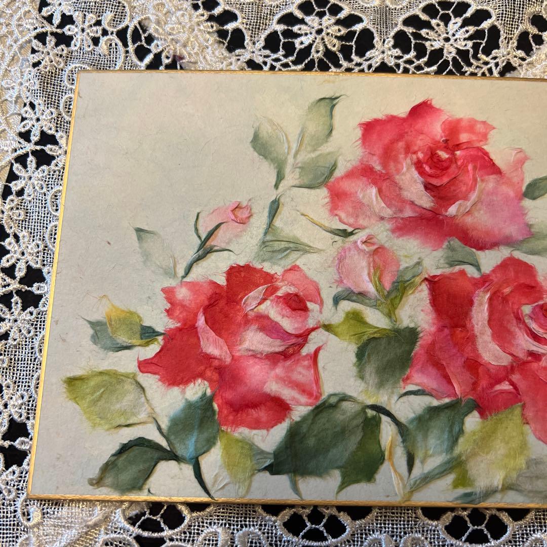 【大幅値下げ】和紙ちぎり絵『薔薇』