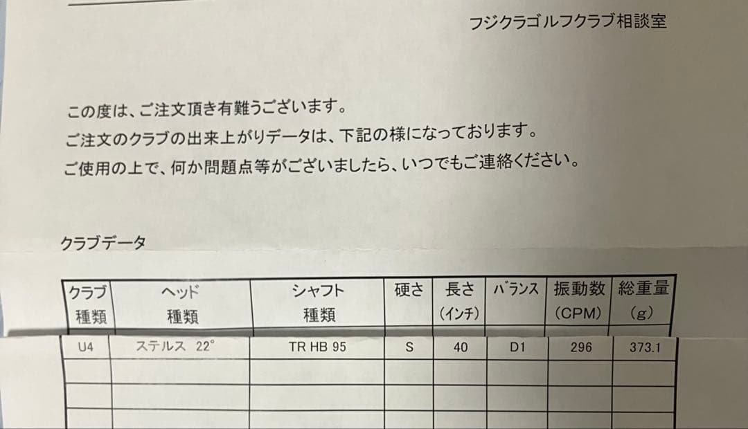 テーラーメイド　 ステルス　4u レフティ　カスタムシャフト