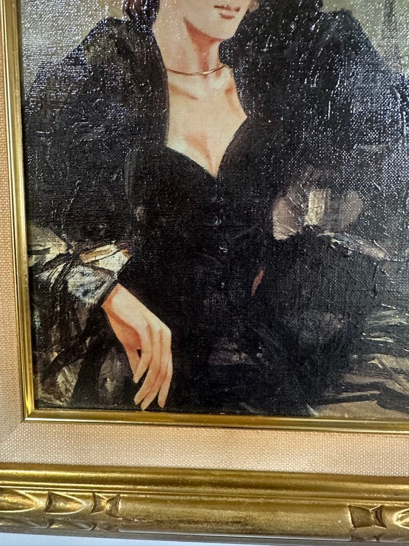 斉藤三郎　絵画　油彩　女性人物画　パリア-ト　インテリア　肉筆