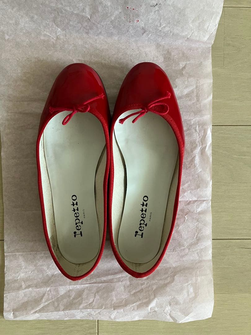 Repetto 赤 サンドリヨン　バレエシューズ　38