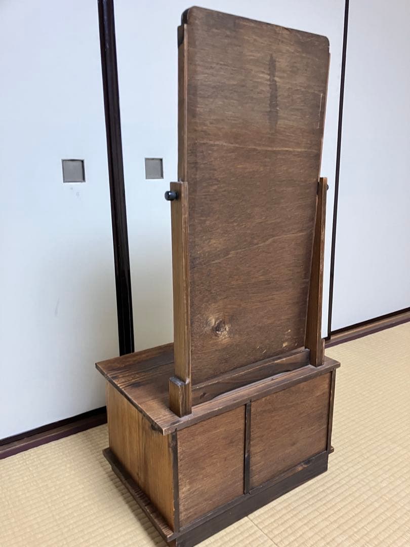 無垢材　鏡台　座鏡　姿見　昭和レトロ　アンティーク