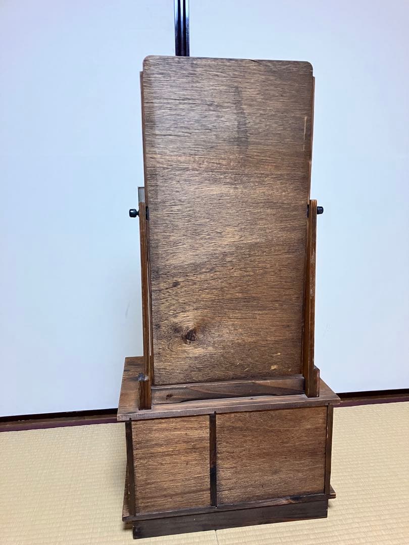 無垢材　鏡台　座鏡　姿見　昭和レトロ　アンティーク
