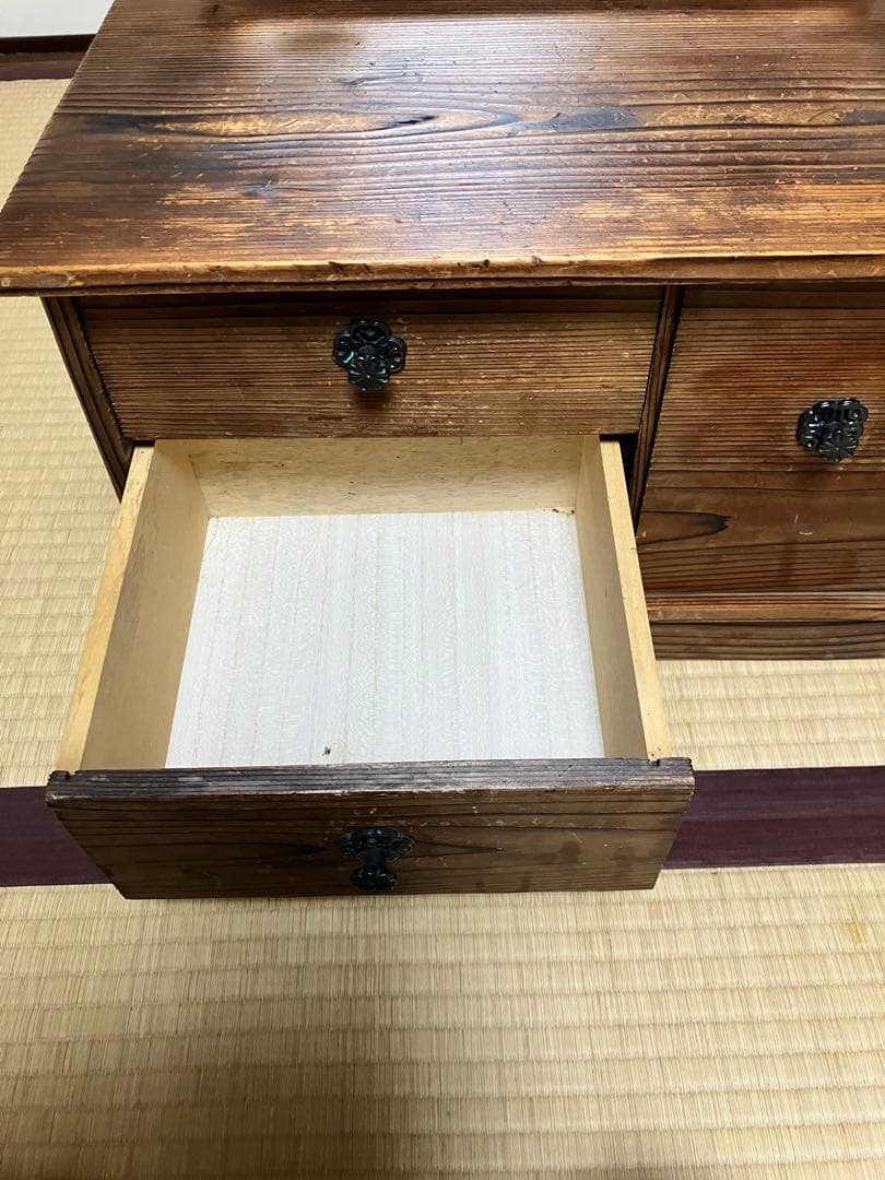 無垢材　鏡台　座鏡　姿見　昭和レトロ　アンティーク
