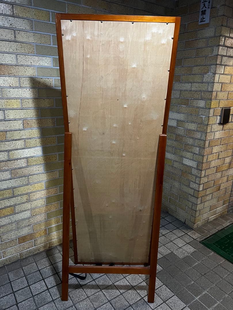木製 スタンドミラー 大型 姿見 鏡 自立式