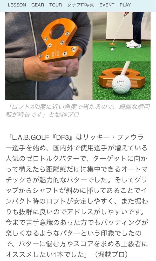 専用　【極美品・国内保証書付・店舗印あり】L.A.B GOLF DF3 34㌅