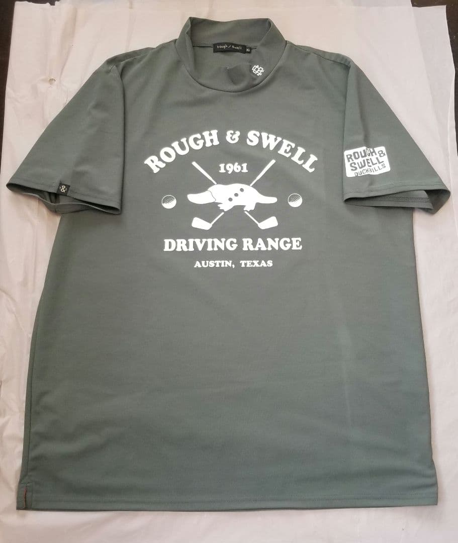 ROUGH & SWELL モックネックシャツ　XL カーキ