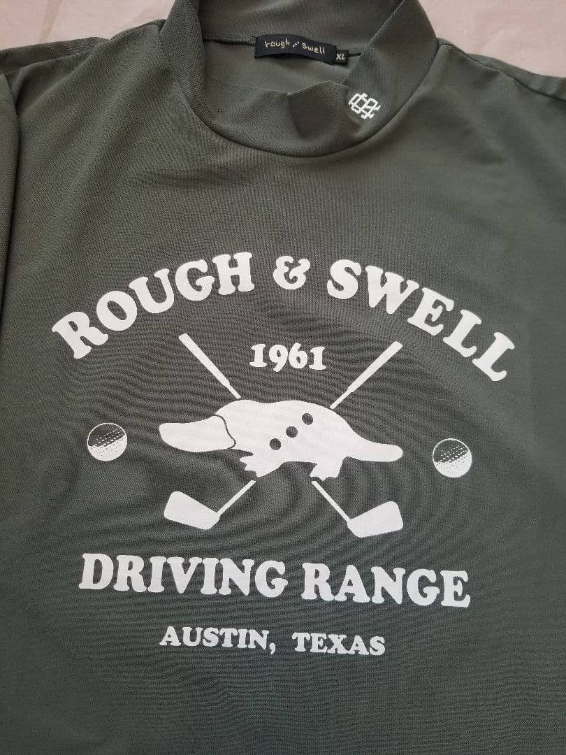 ROUGH & SWELL モックネックシャツ　XL カーキ