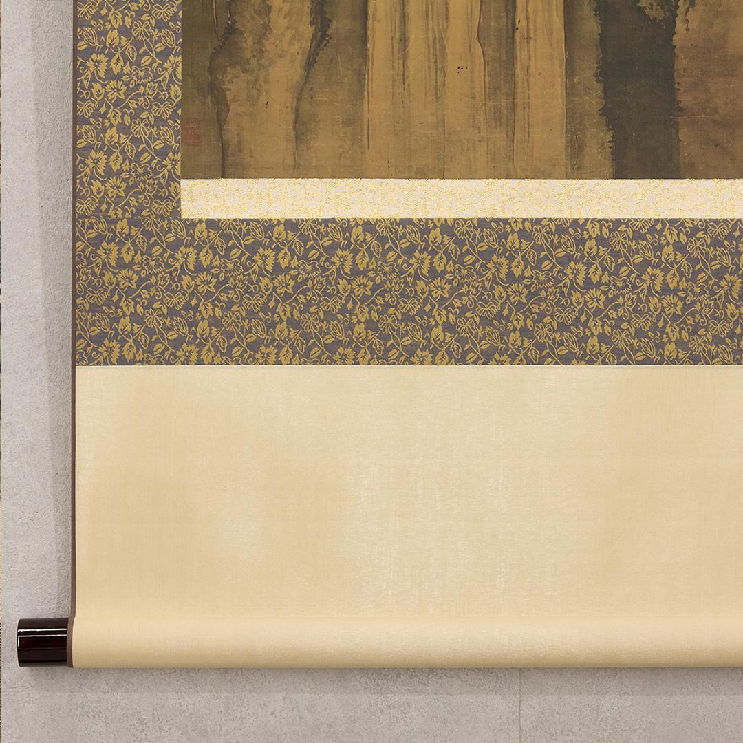 中国美術 掛軸 清代 沈銓「双鹿図」工芸複製品 タトー箱付