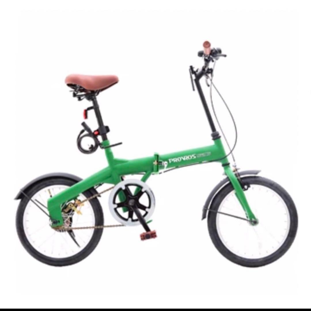 【新品】折りたたみ自転車 PROVROS P-160／16インチ マットグリーン