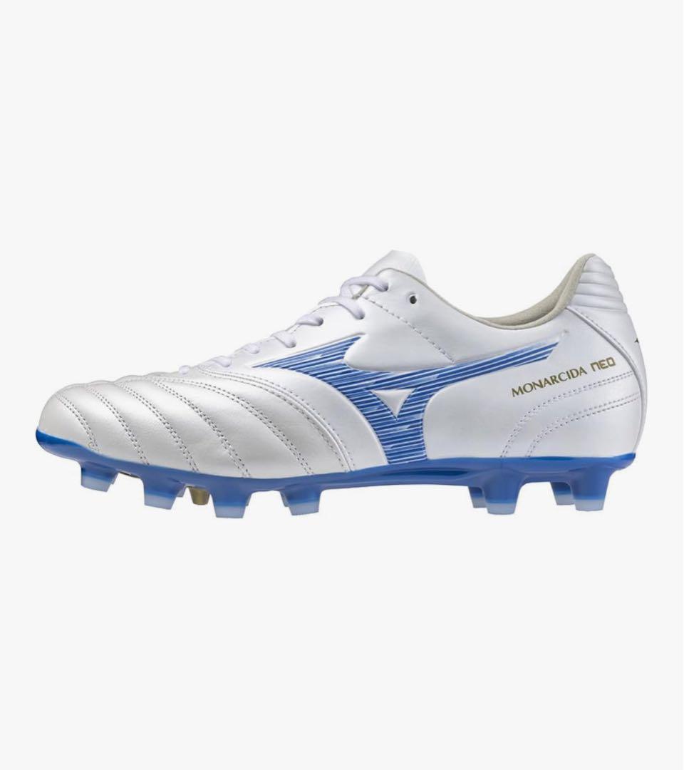新品Mizuno モナルシーダ Neo3 ホワイト/ブルー 25.5　紐予備付
