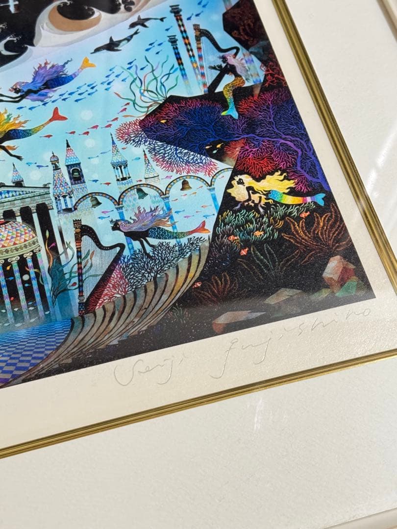 藤城清治レフグラフ　【光る海】創作活動50周年記念 直筆サイン入り