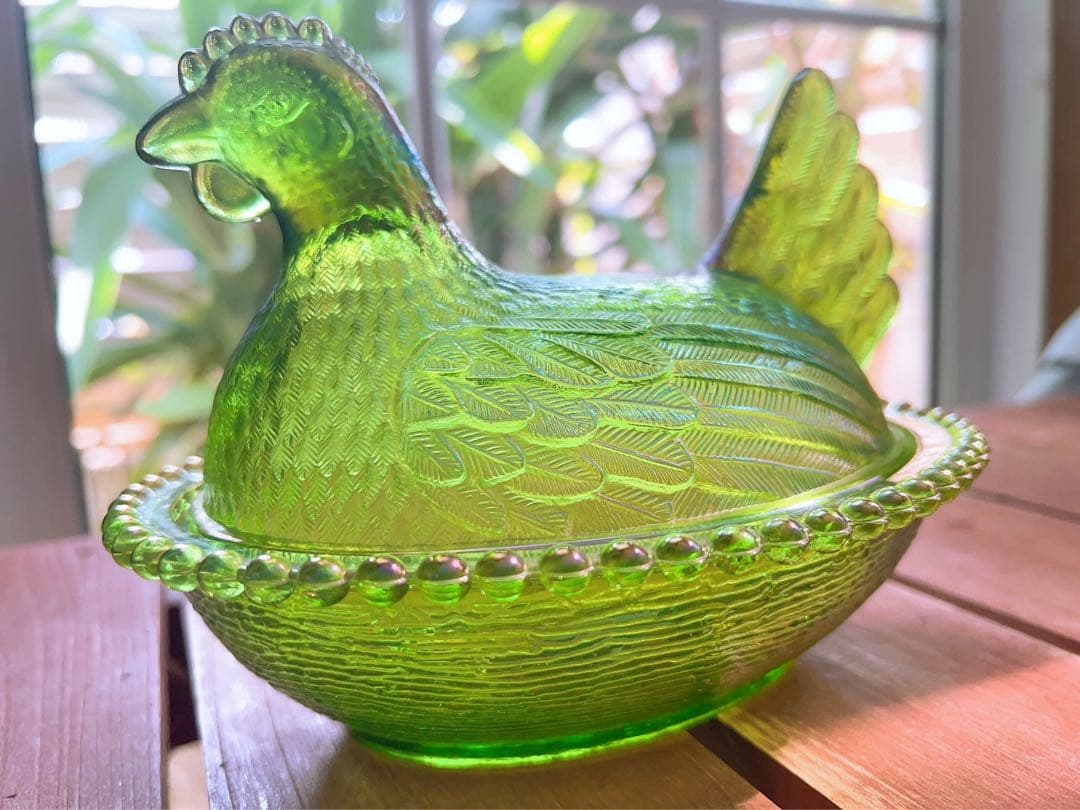【INDIANA GLASS 】Chicken Dish  アンカーホッキング