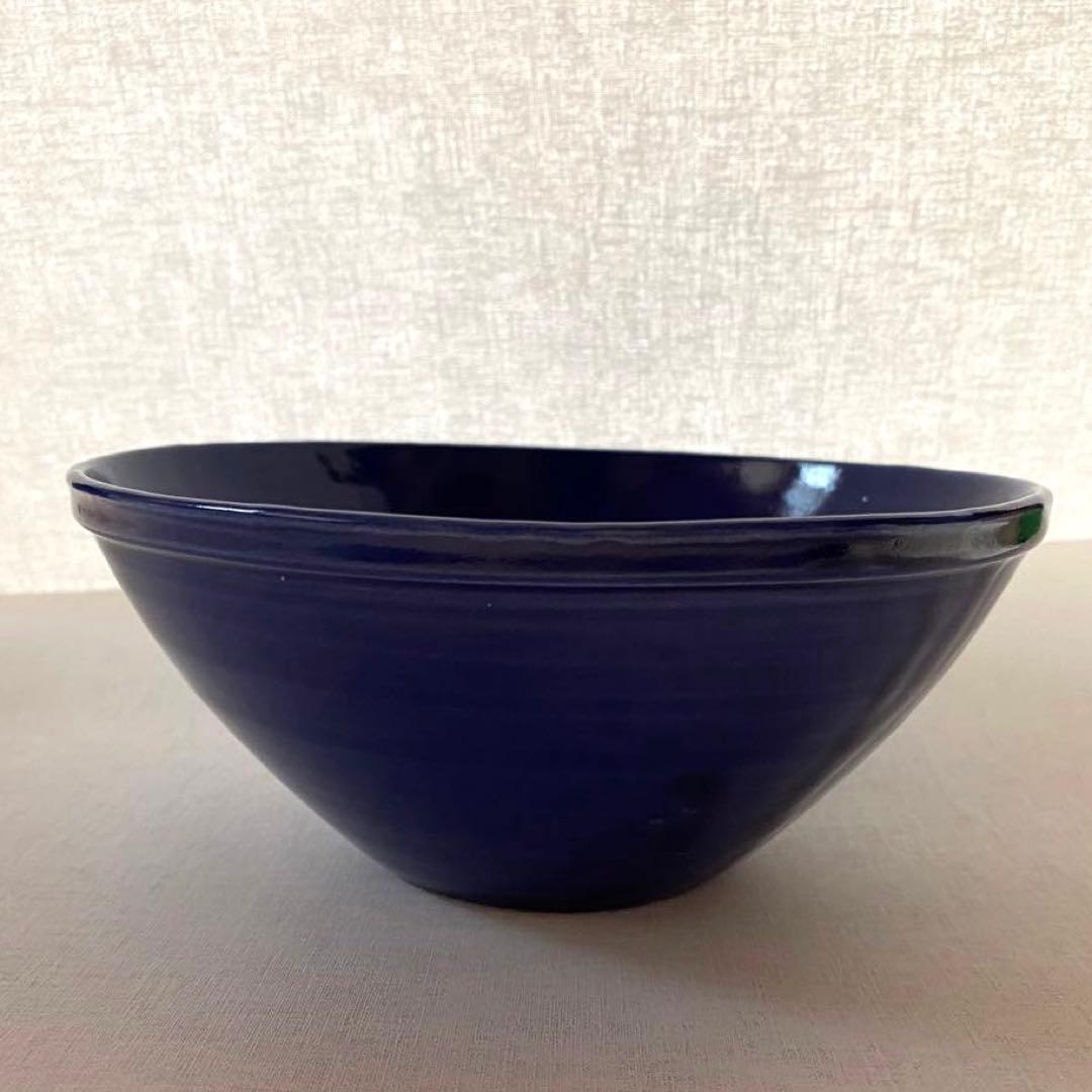 【新品未使用】石田誠　5.5寸リムボウル　青