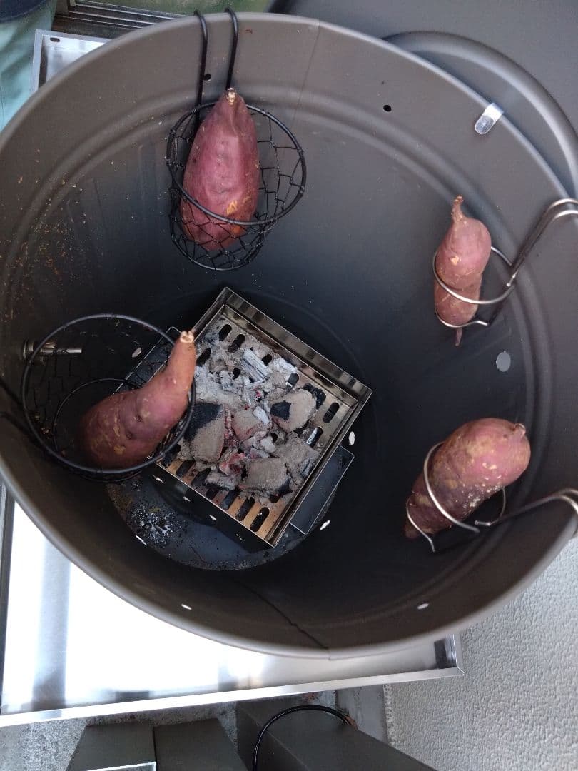 値下げ　簡易型　やきいも釜　炭火焼き芋　ステンレス製ロースター付き　数量限定品