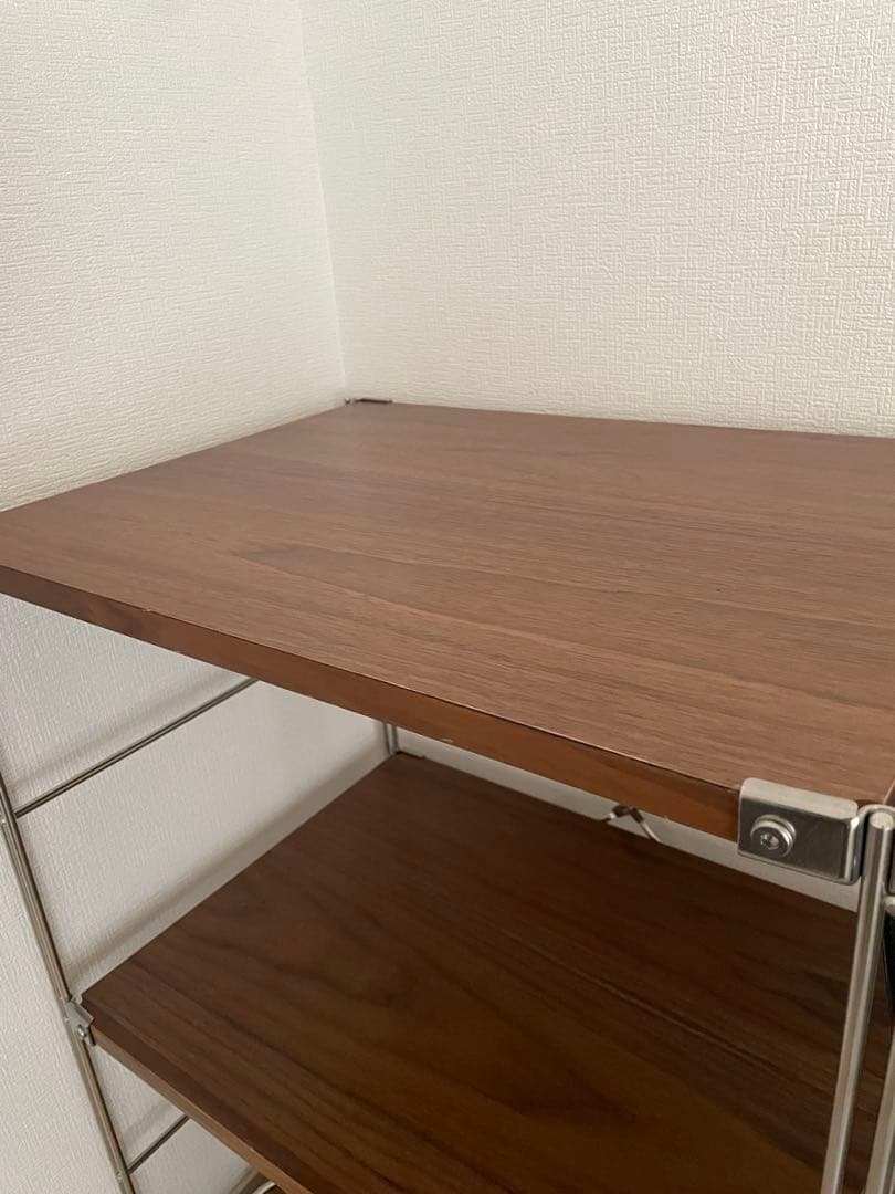 【無印良品】ステンレスユニットシェルフ ウォールナット材棚セット 小