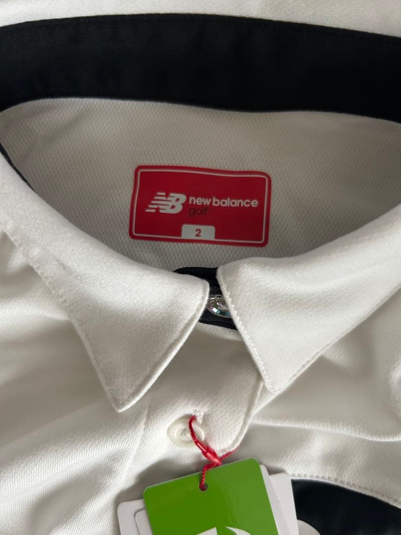 新品未使用⭐︎タグ付き⭐︎new balance 長袖ポロシャツ ホワイト　サイズ2