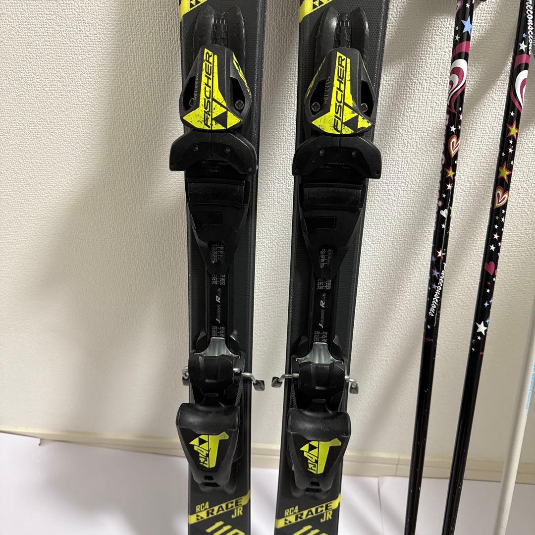 FISCHER RC4 RACE JR スキー板110cm とポール2￼セット