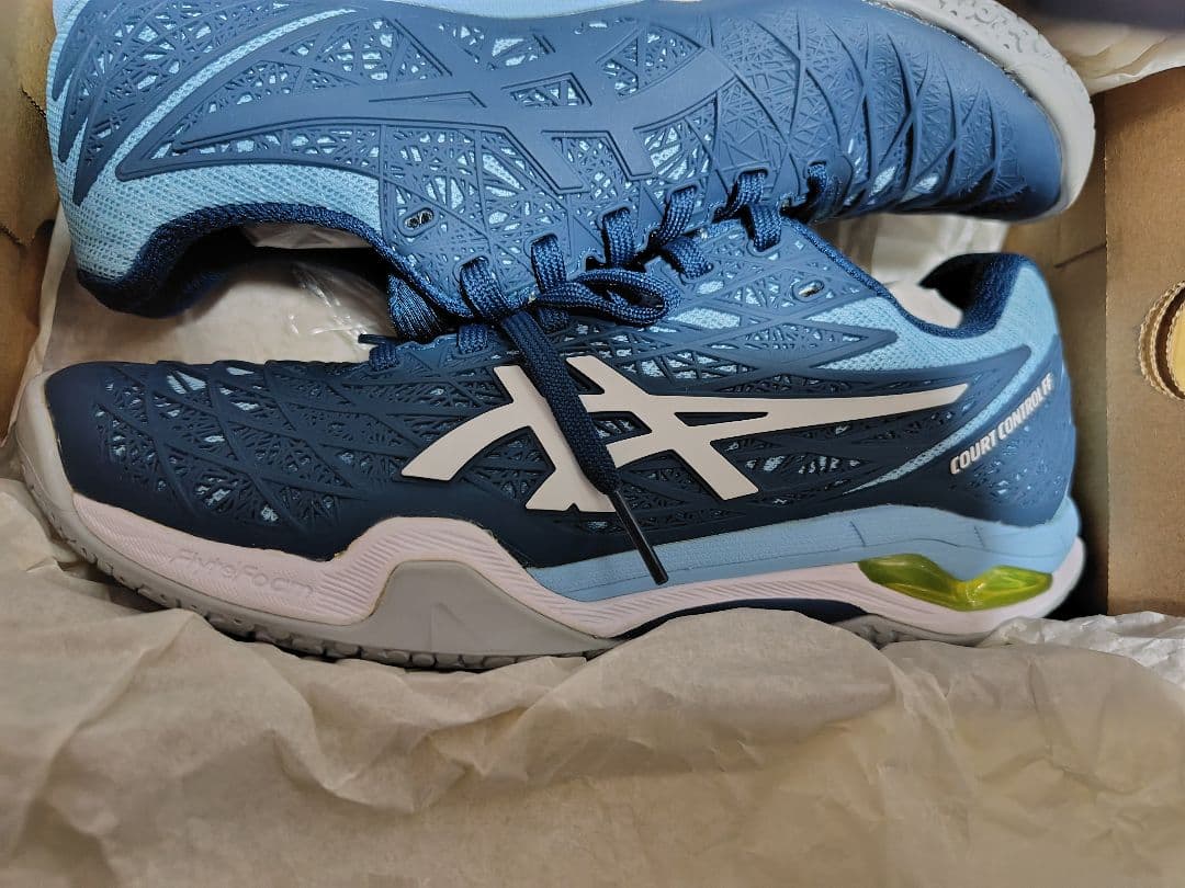 asics バドミントンシューズ 美品　レディース ネイビー