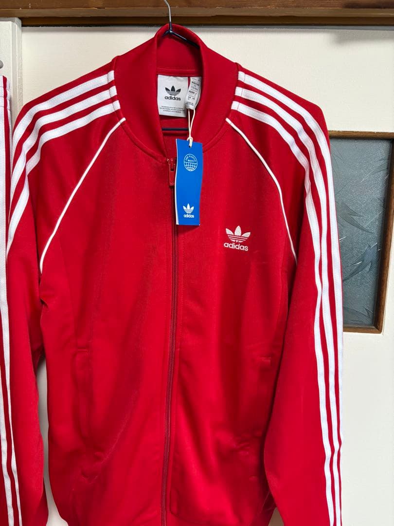 adidas 赤 ジャージ上下セット