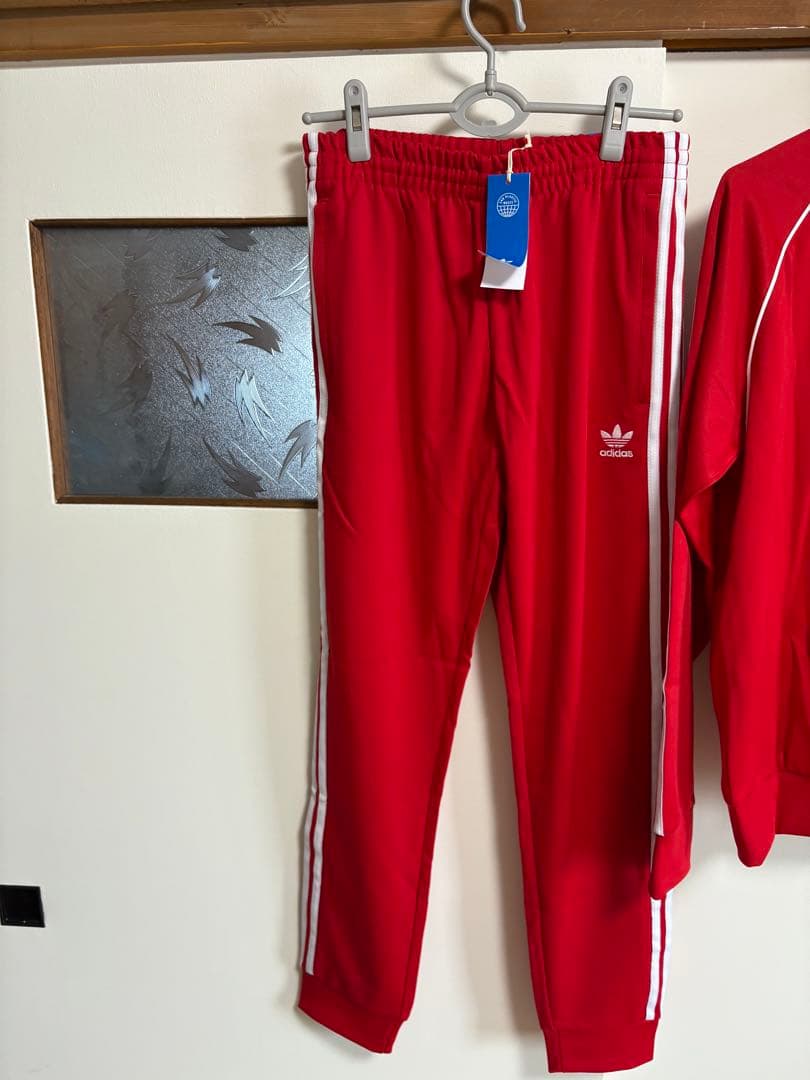 adidas 赤 ジャージ上下セット