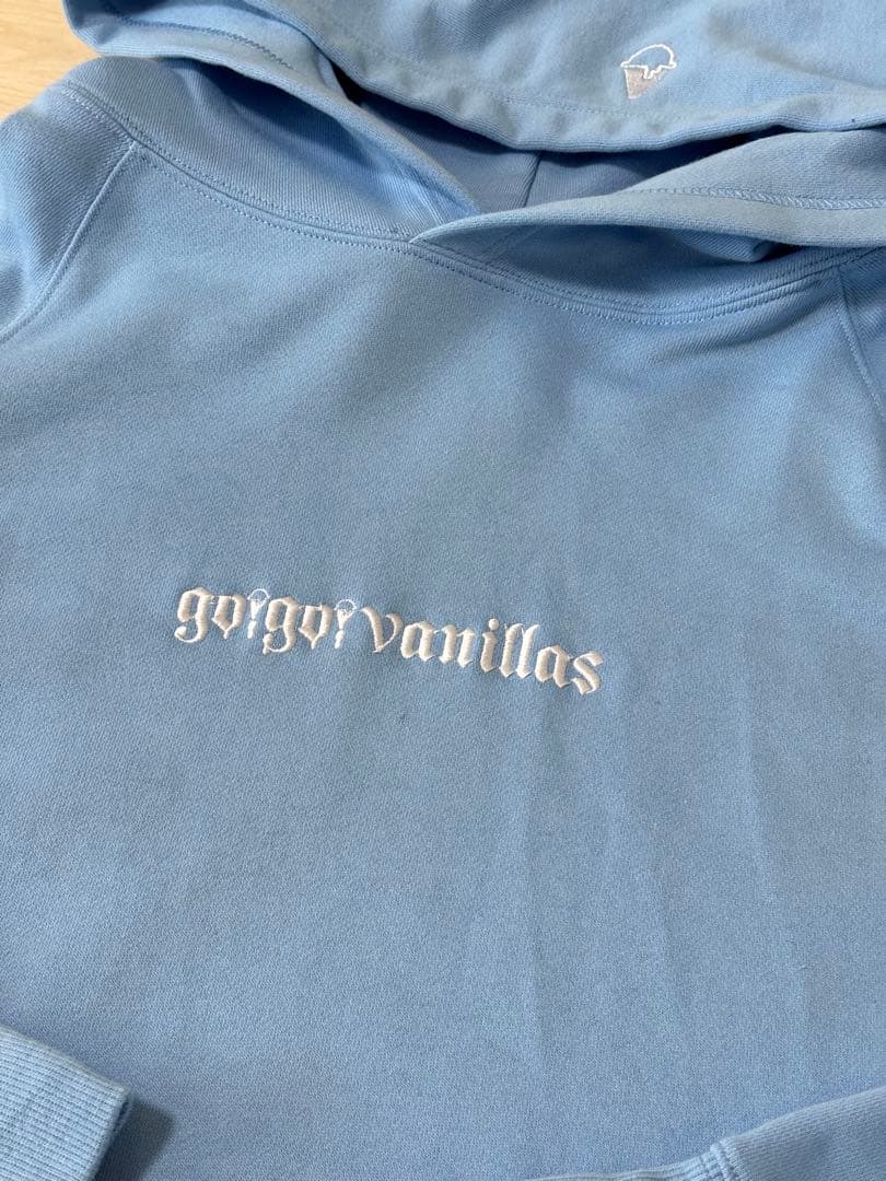 go!go!vanillas 刺繍LOGO HOODIE ブルー (L)
