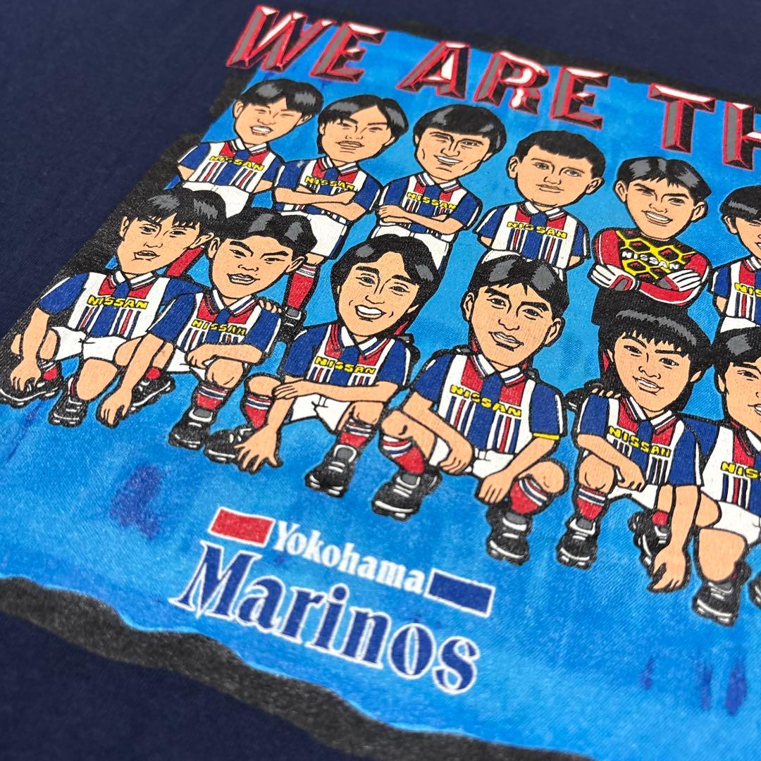 【激レア】横浜マリノス ヴィンテージ Tシャツ 選手 イラスト 1997 90s