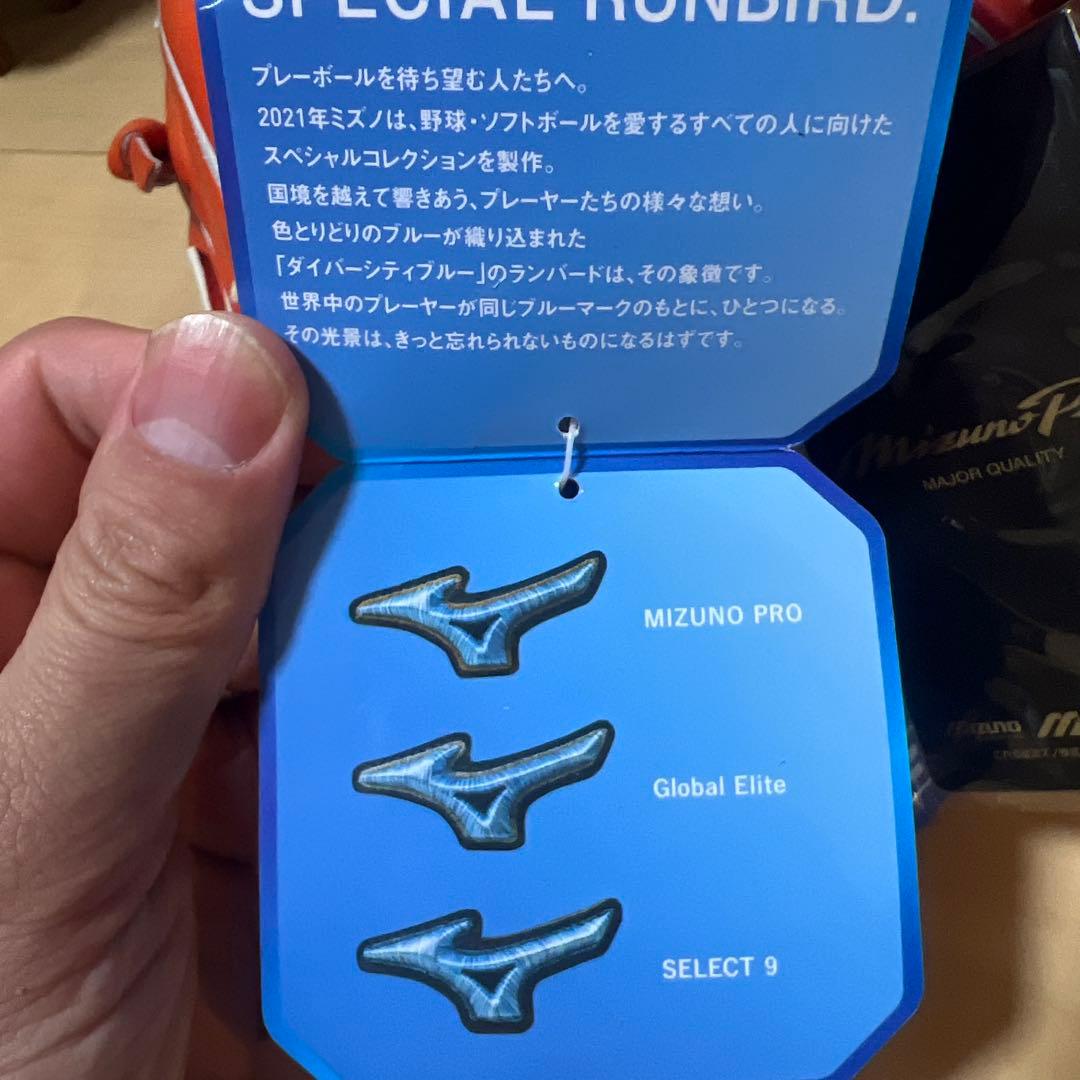 新品未使用　ミズノプロ　硬式　ダイバーシティブルー　外野手　　　左投げ