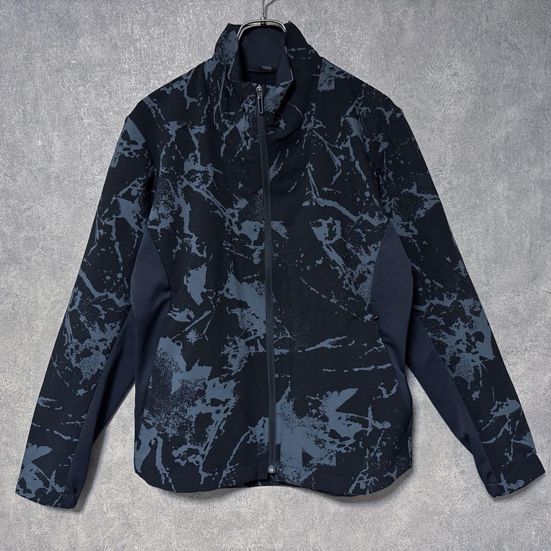 DESCENTE GOLF デサントゴルフ ジップ 総柄ジャケット M ブラック