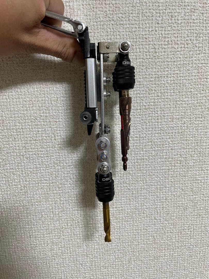 ダブルタクトプレート　ビットホルダー4P ニックス風チェーン・ガンメタ×グリーン