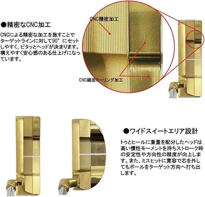 リンクスマスターモデル CNC加工ゴールドパター本皮グリップ仕様