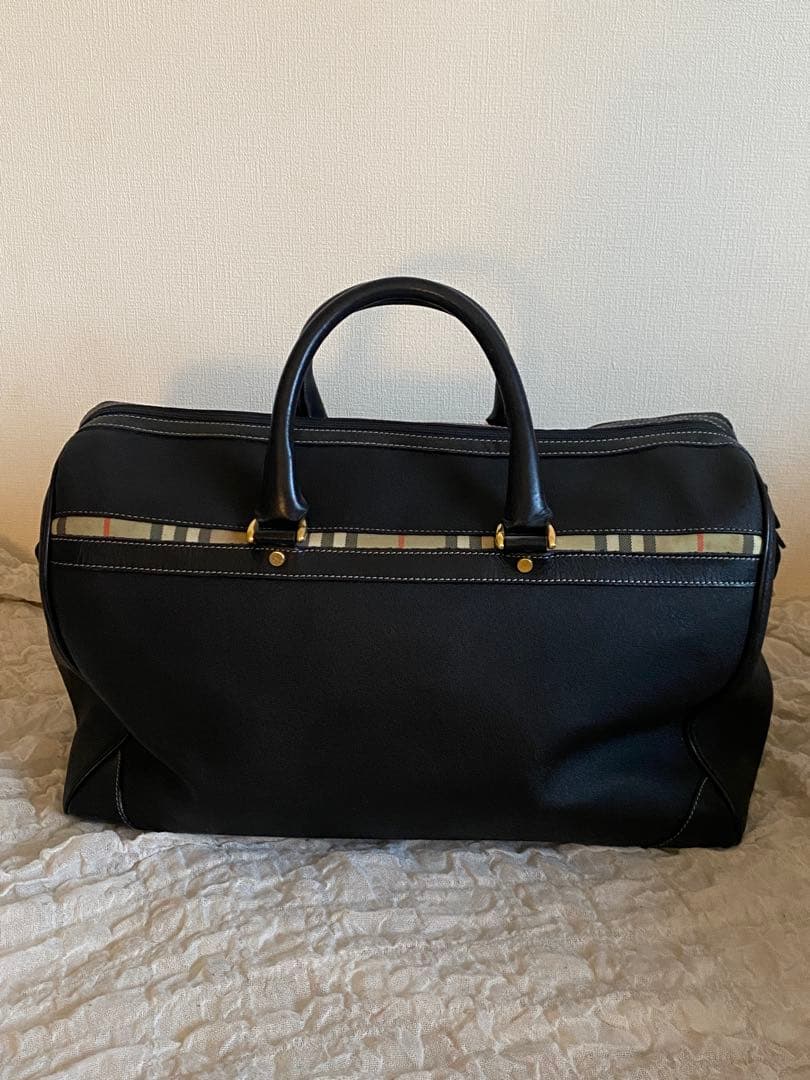 Burberry バーバリー ボストンバック　ゴルフバッグ　黒　レザー