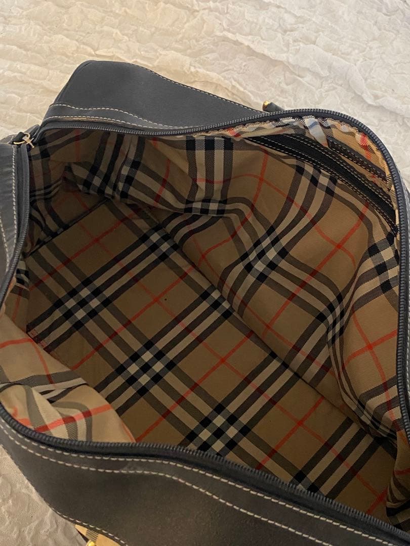 Burberry バーバリー ボストンバック　ゴルフバッグ　黒　レザー