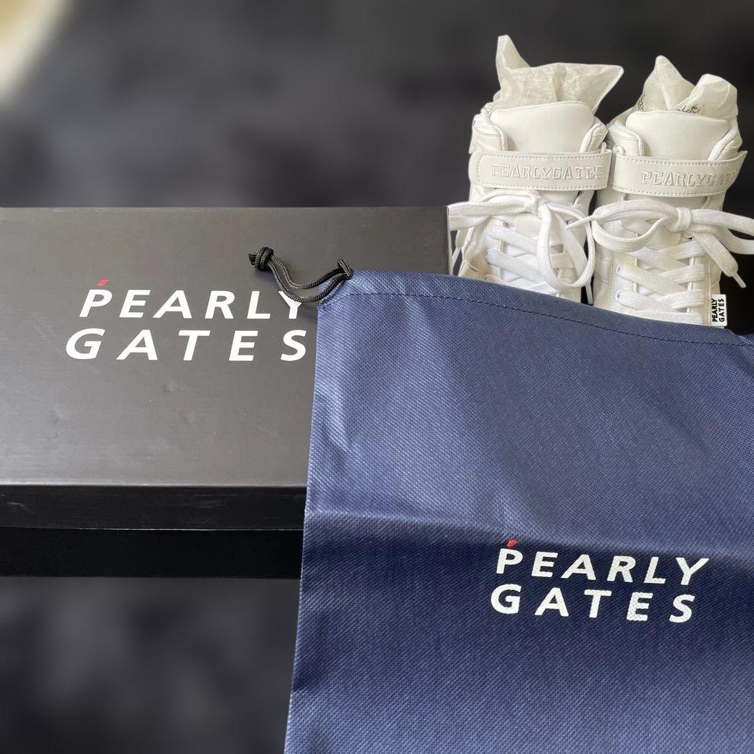 PEARL GATES ホワイト ハイカット スパイクシューズ