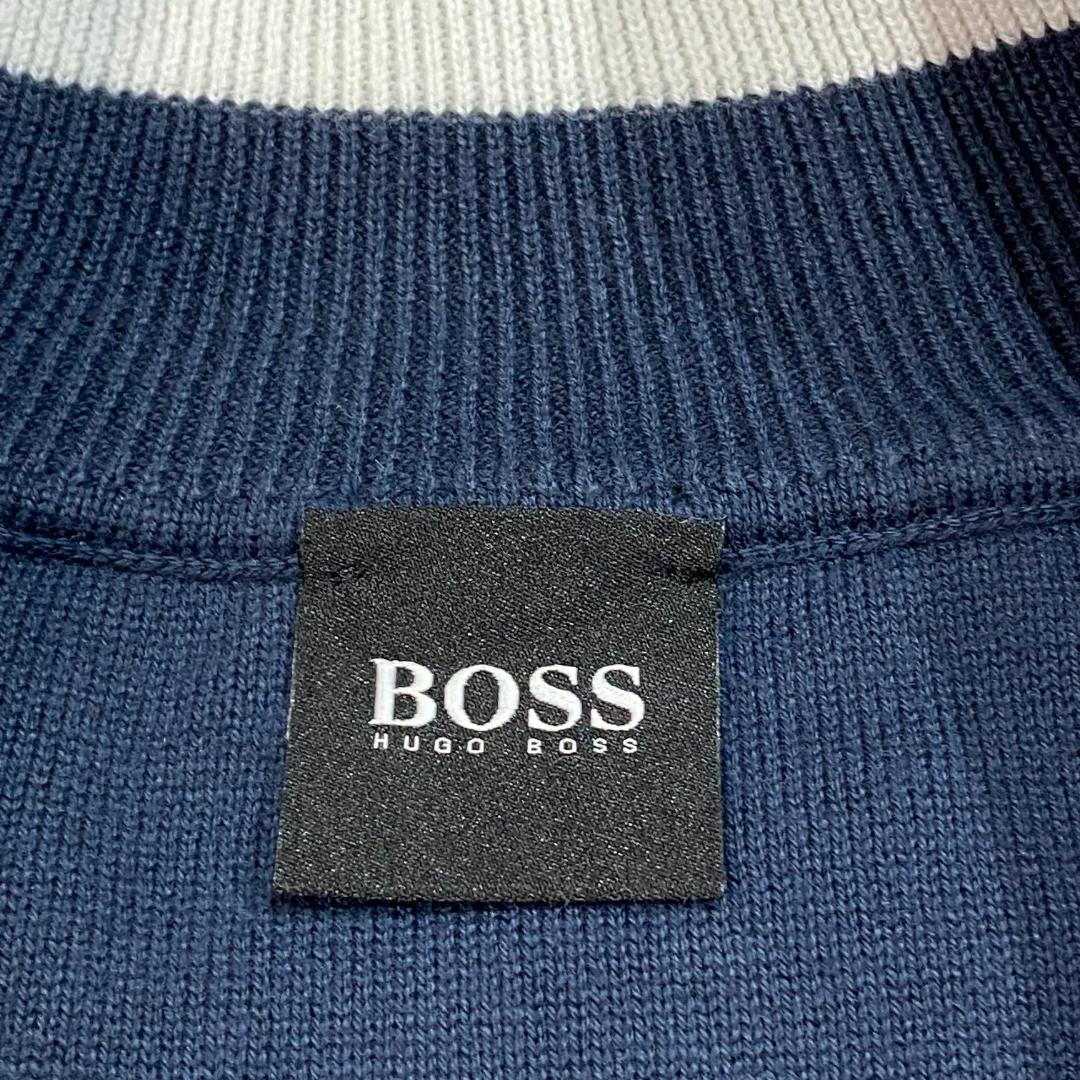 HUGO BOSS ヒューゴボス ハーフジップ ニット ジャケット M ネイビー