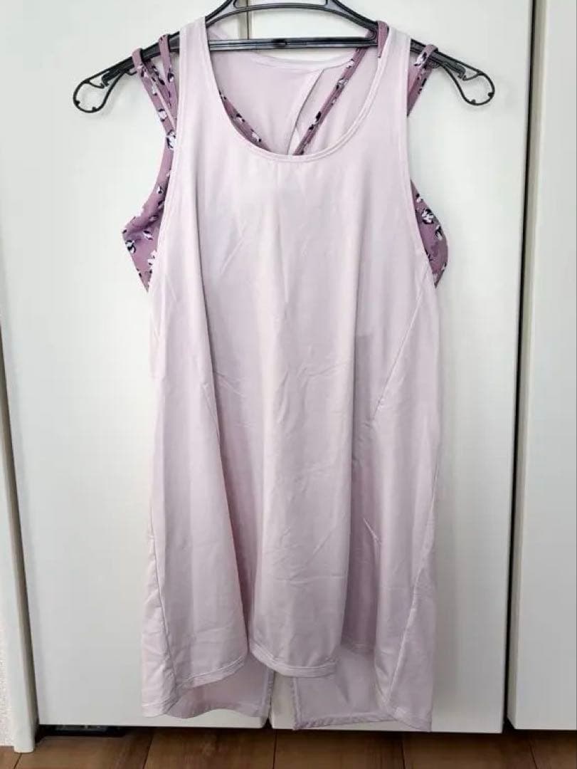【SUKALA】【美品】薄ピンク色花柄 ヨガブラとタンクトップセット