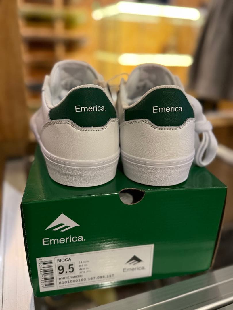 スケボー シューズ Emerica MOCA ホワイト/グリーン 27.5cm