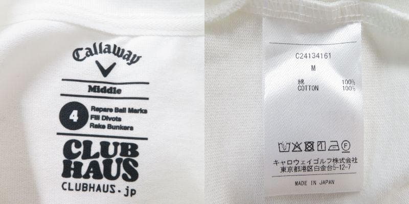 CALLAWAY×CLUBHAUS Tシャツ サイズ4 [M7710]