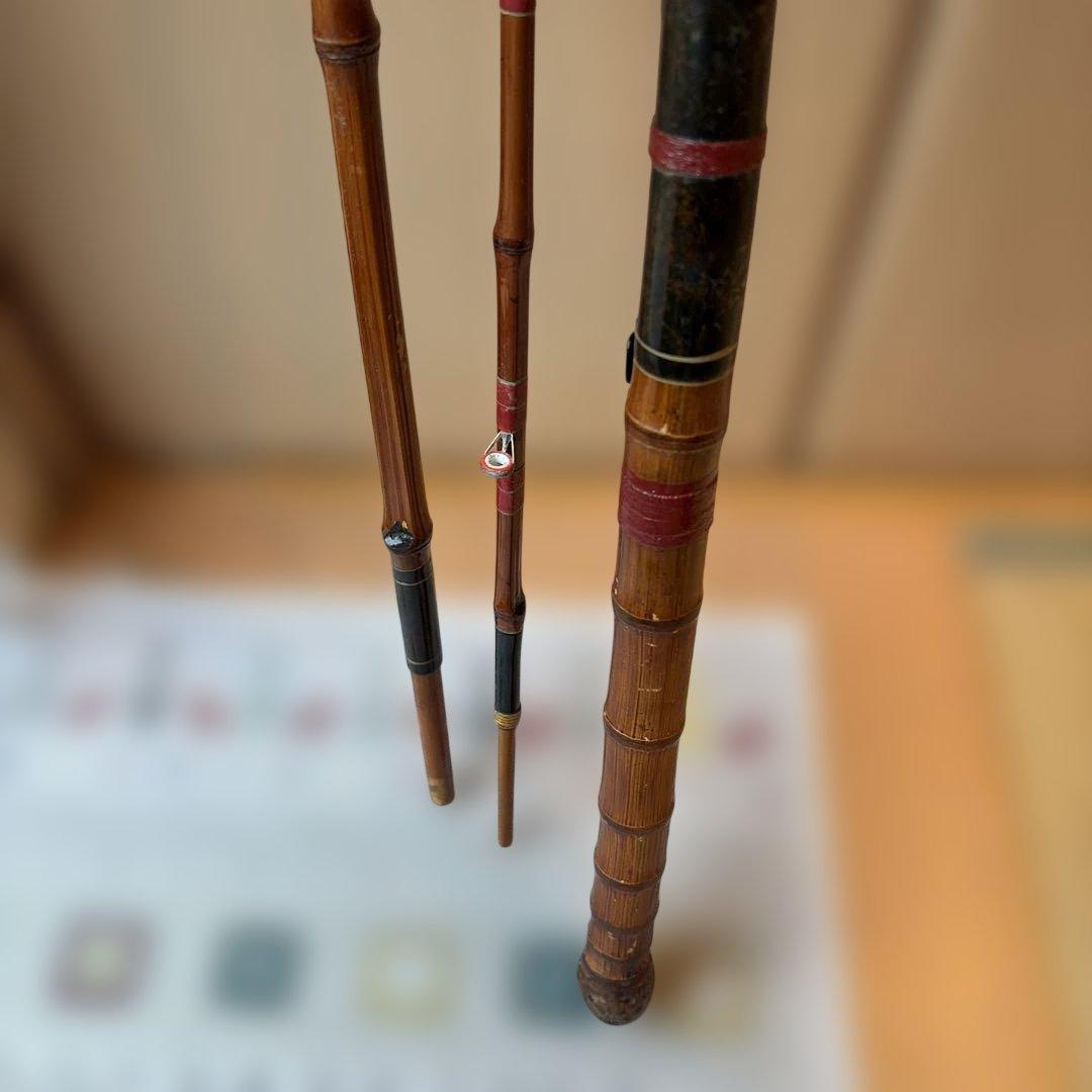 手作り　名入り　骨董　和竿　全竹　落し込み　へチ竿 270、9尺